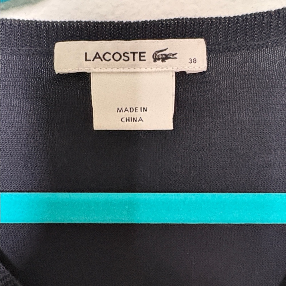 Lacoste Navy V-Neck Long Sleeve Sweater - Picture 2 of 9